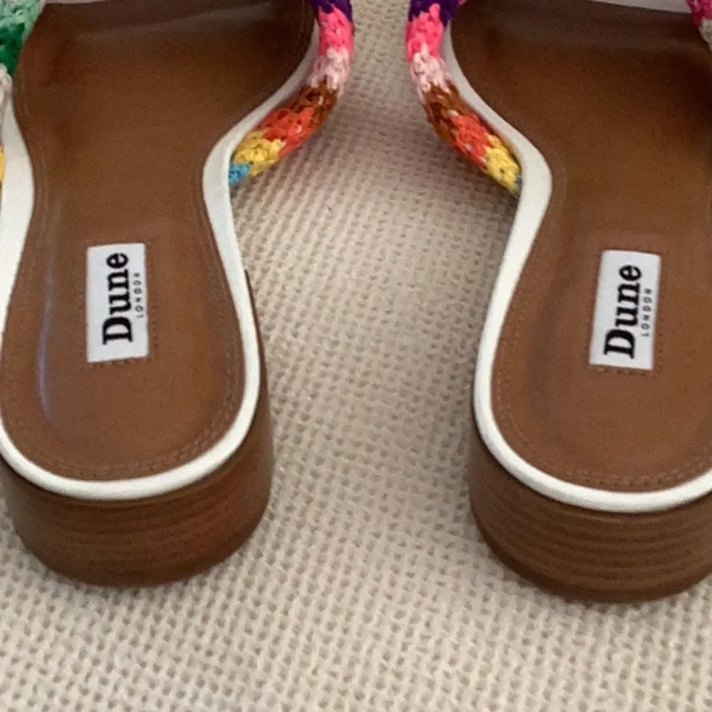 DUNE London Women’s Laize Sandal, Multi Color, size EU39/US9, NWOT minor flaws